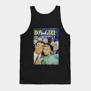 Vintage Romance Comic Book Cover - Boy Meets Girl Tank Top